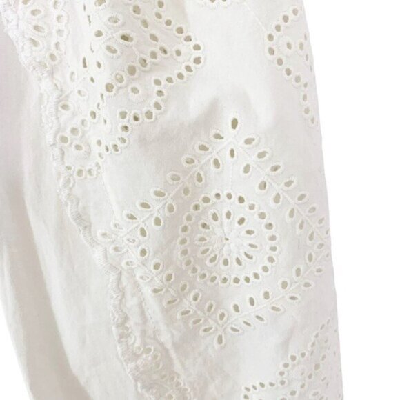 NWT Sea New York Vienne Eyelet Lace Open Back Cotton Blouse White Size 8 - Picture 11 of 15